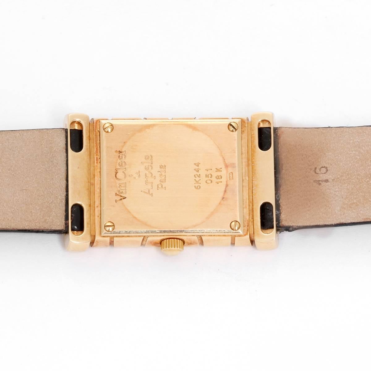 Women's or Men's Van Cleef & Arpels Yellow Gold Vintage Façade Quartz Wristwatch