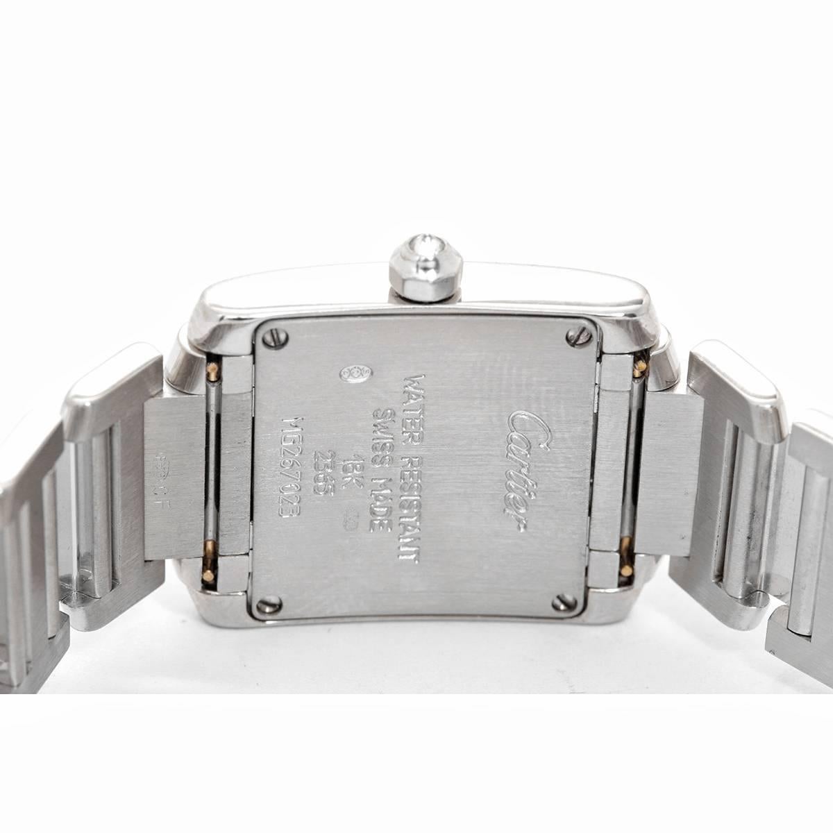 Women's Cartier Ladies White Gold Diamond Tank Francaise Quartz Wristwatch Ref We1002s3