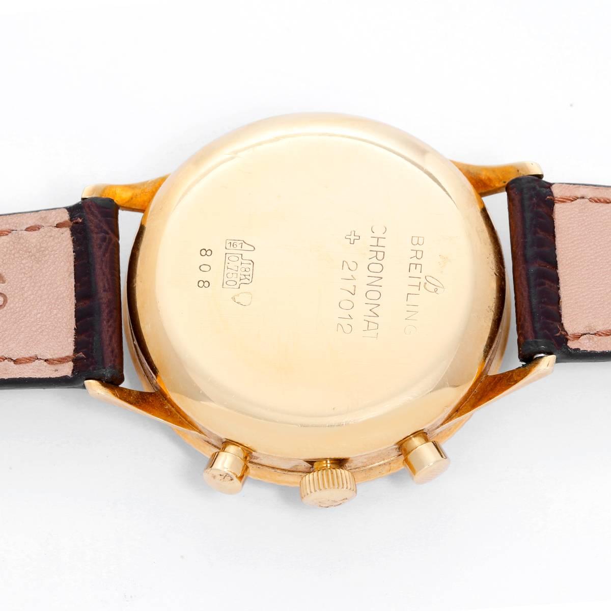 Women's or Men's Breitling Yellow Gold Vintage Chronomat Manual Wristwatch Ref 808