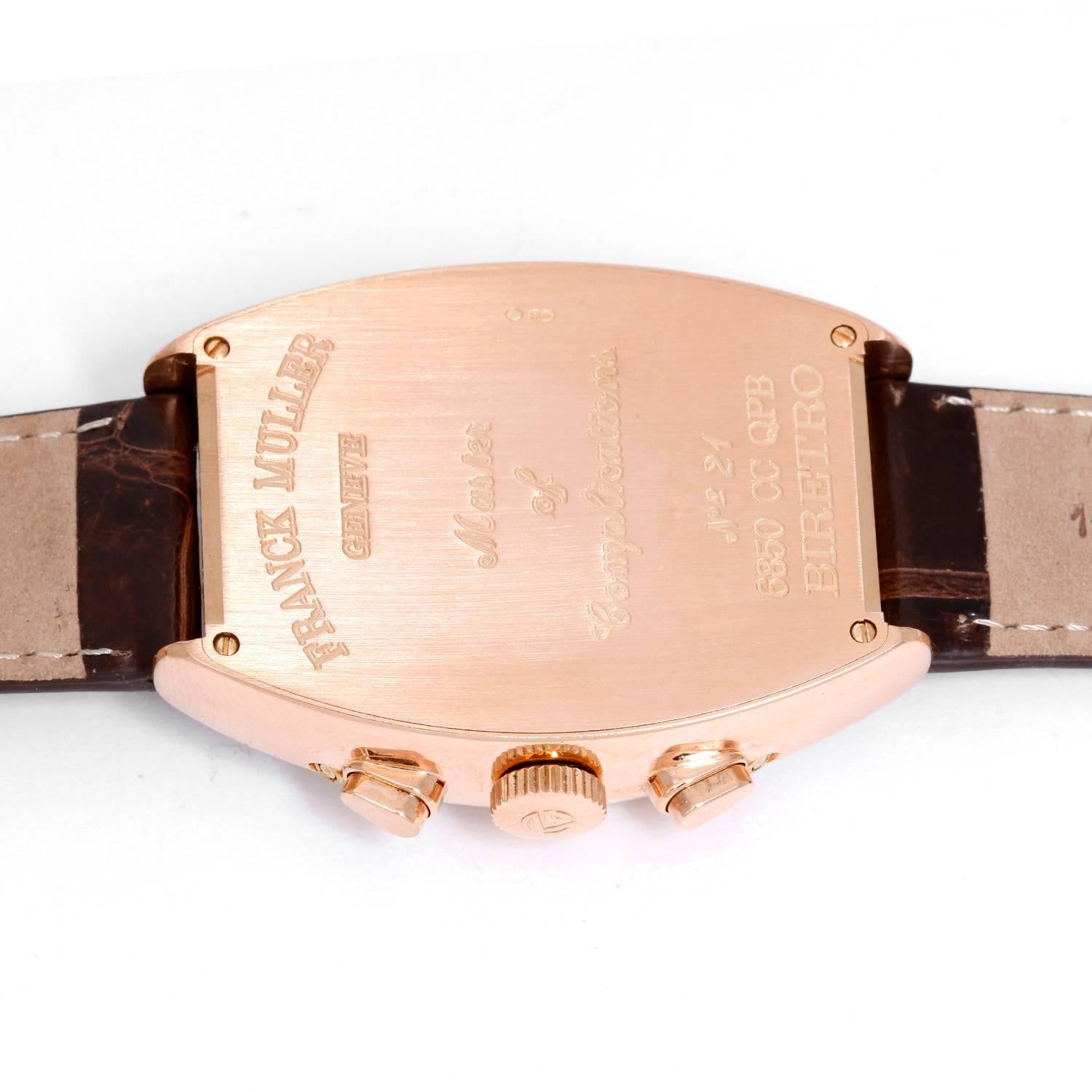  Montre-bracelet chronographe Franck Muller bi-rétro phase de lune perpétuelle en or rose Pour hommes 