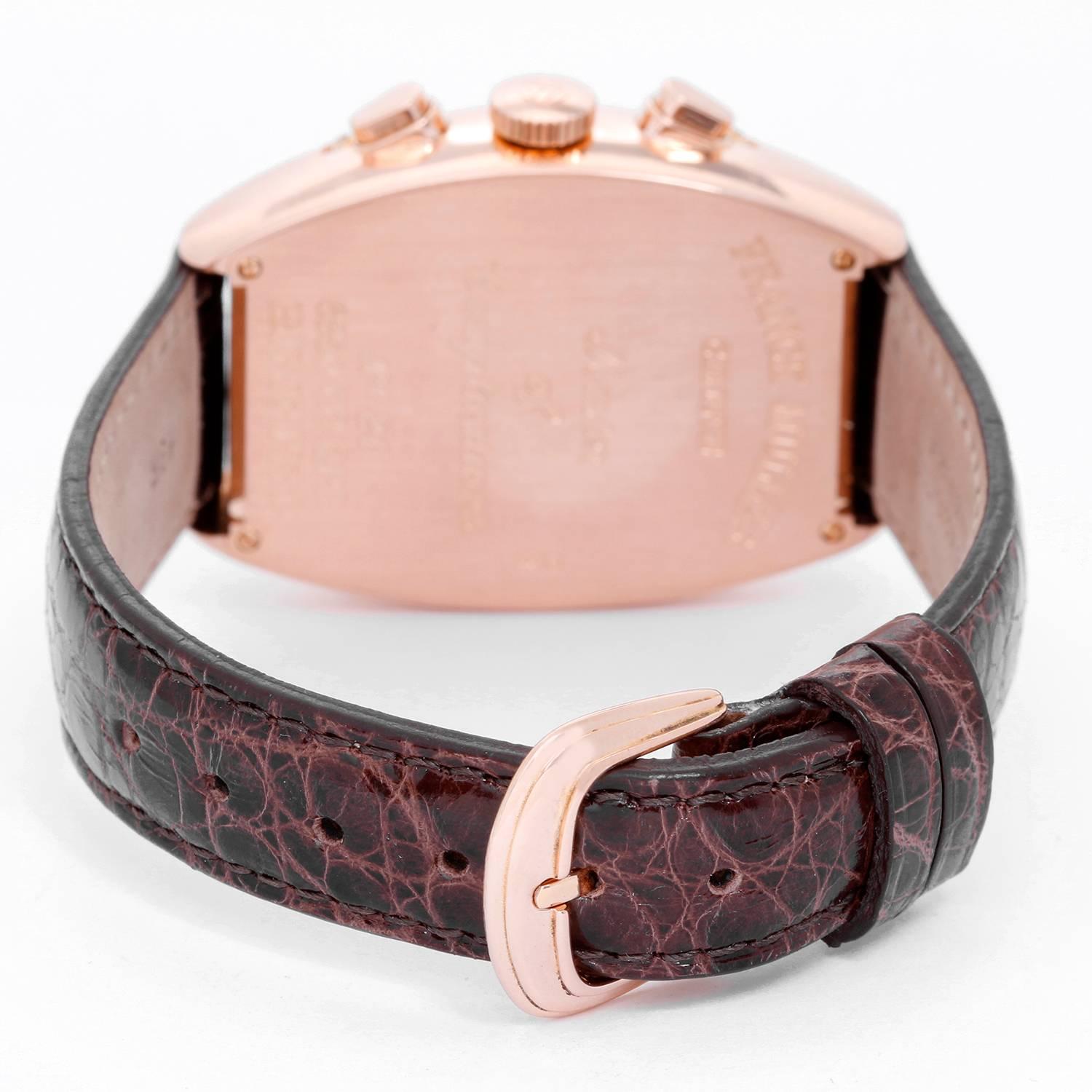 Montre-bracelet chronographe Franck Muller bi-rétro phase de lune perpétuelle en or rose Excellent état à Dallas, TX