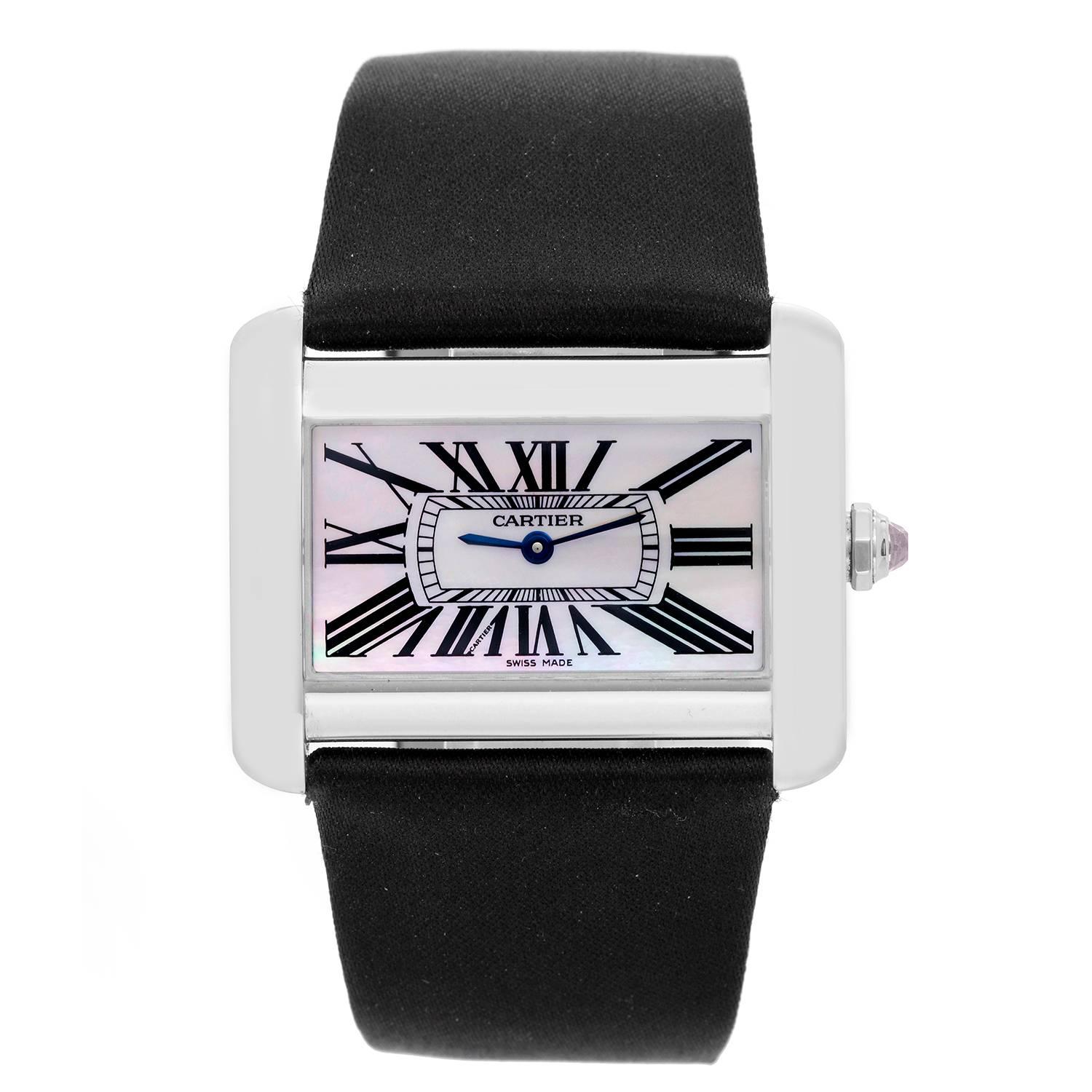 Cartier Stainless Steel Tank Divan Quartz Wristwatch Ref W6302003