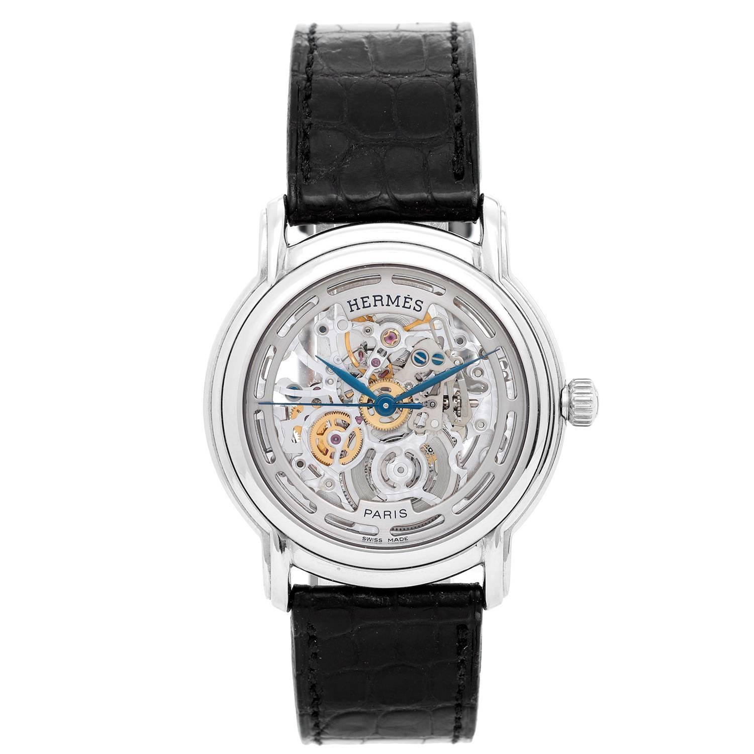 Hermes Stainless Steel Sesame TGM Skeleton Automatic Wristwatch, Ref SM1.710