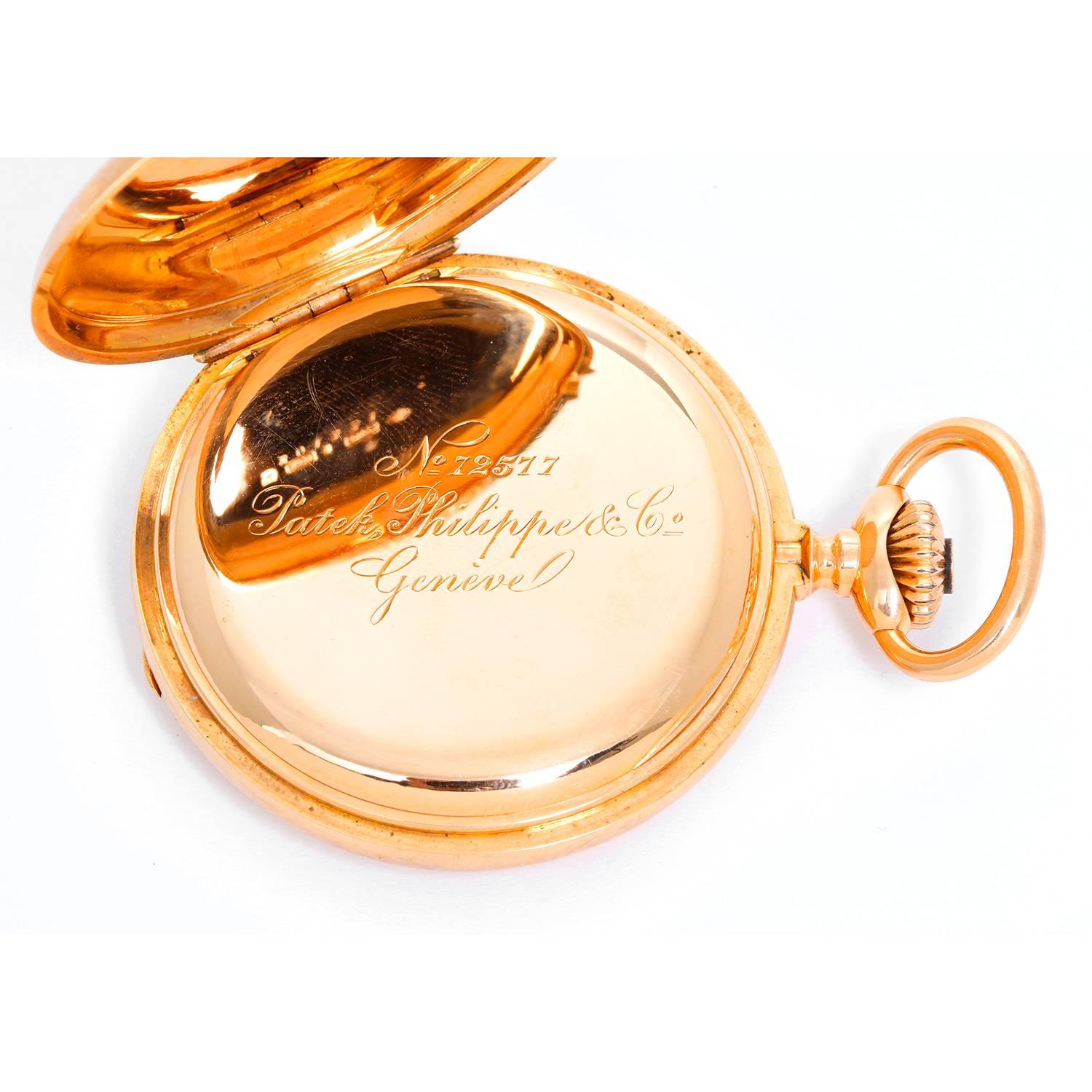Women's or Men's Patek Philippe & Co. Yellow Gold Hunter Case Pocket Watch