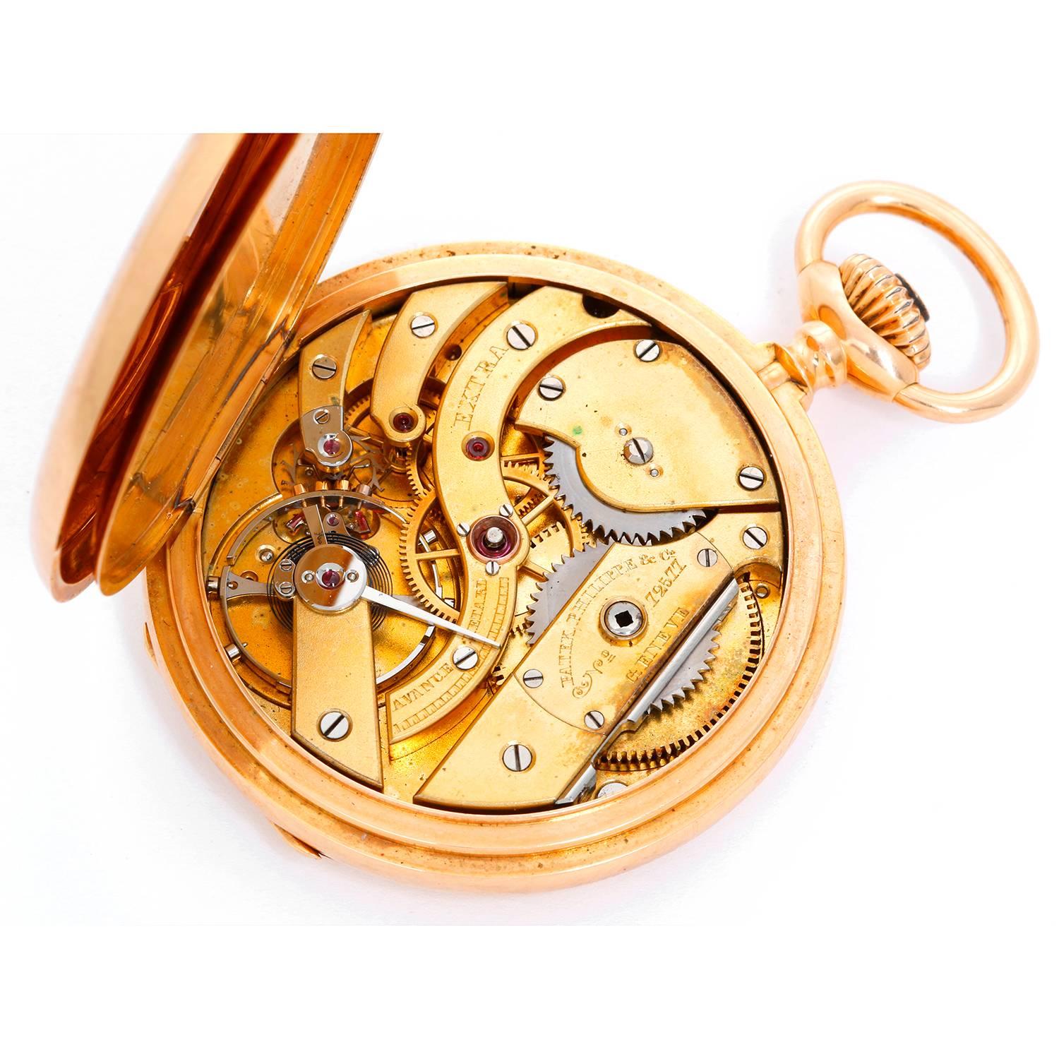 Patek Philippe & Co. Hunter Case Pocket Watch -  Manual. 18K yellow gold, case # 201331. Movement marked 