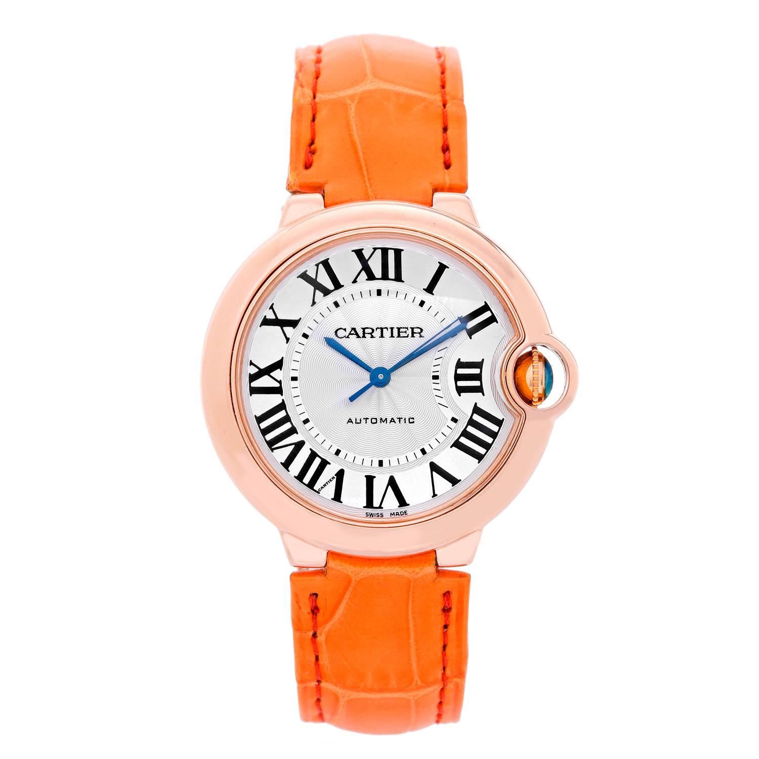 Cartier Rose Gold Ballon Bleu Midsize Automatic Wristwatch Ref W6900456
