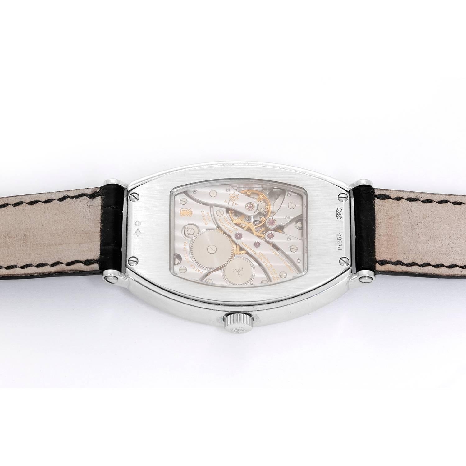 Men's Patek Philippe Platinum Chronometro Gondolo Wristwatch