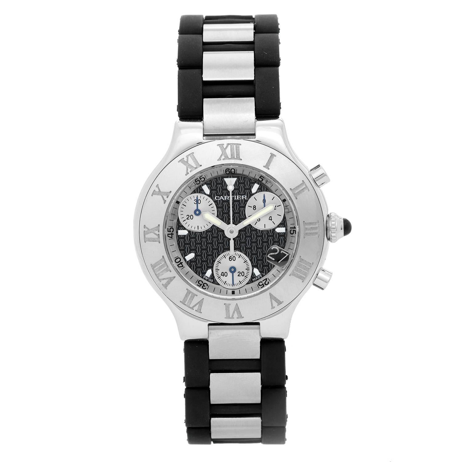 Cartier Stainless steel Must De 21 Cartier Chronoscaph Chronograph Wristwatch