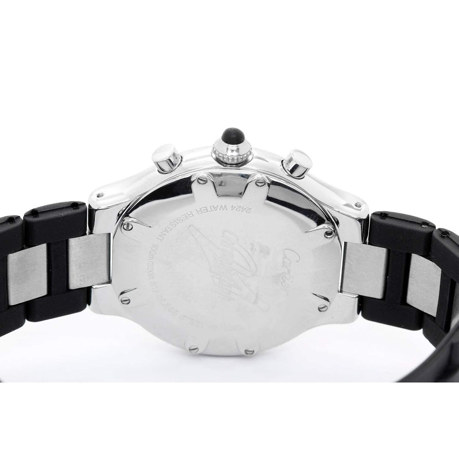 Men's Cartier Stainless steel Must De 21 Cartier Chronoscaph Chronograph Wristwatch