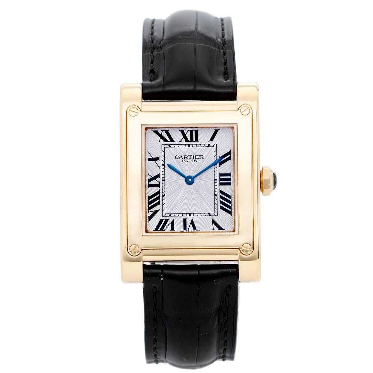 Cartier Yellow Gold Tank A Vis F Watch Privee Collection Manual Wristwatch