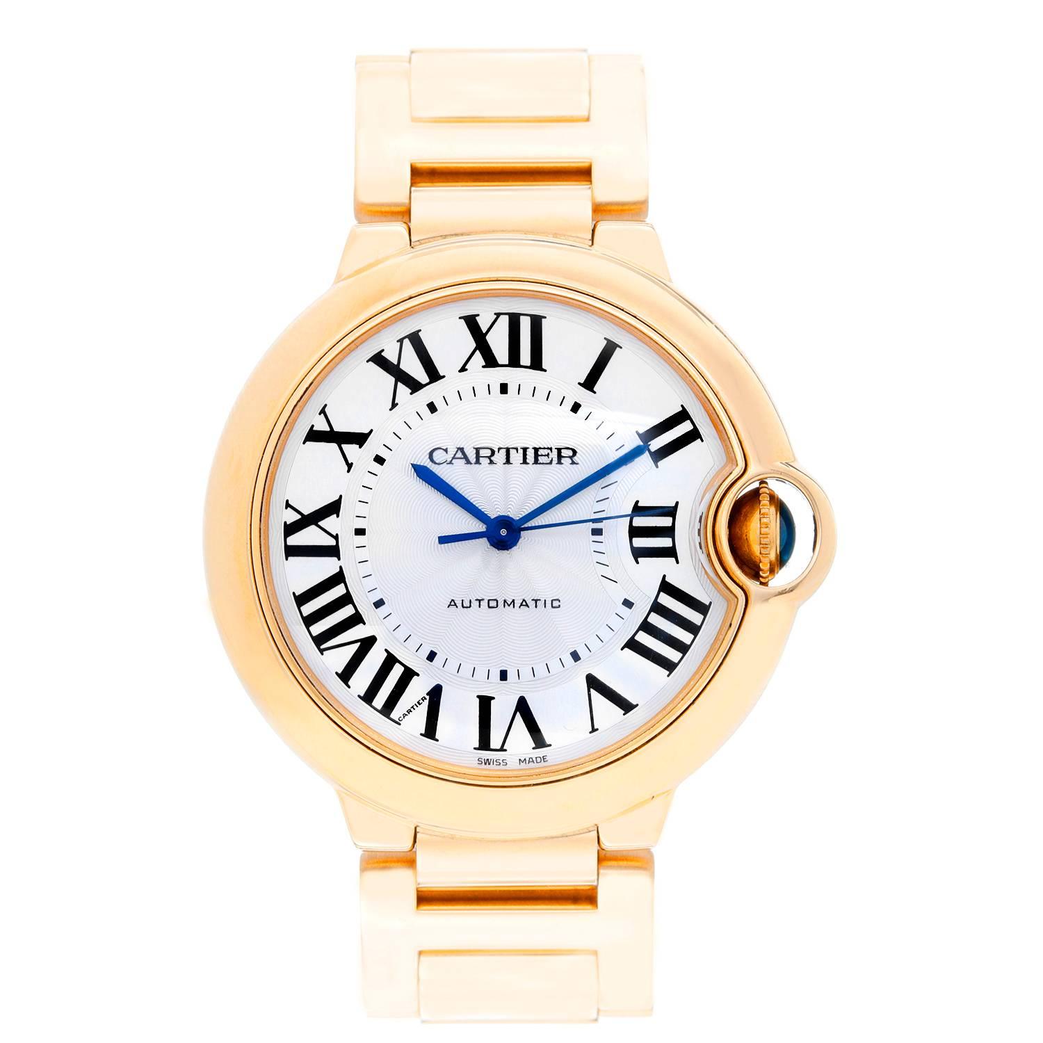 Cartier Yellow Gold Ballon Bleu Midsize Automatic Wristwatch Ref W69003Z2