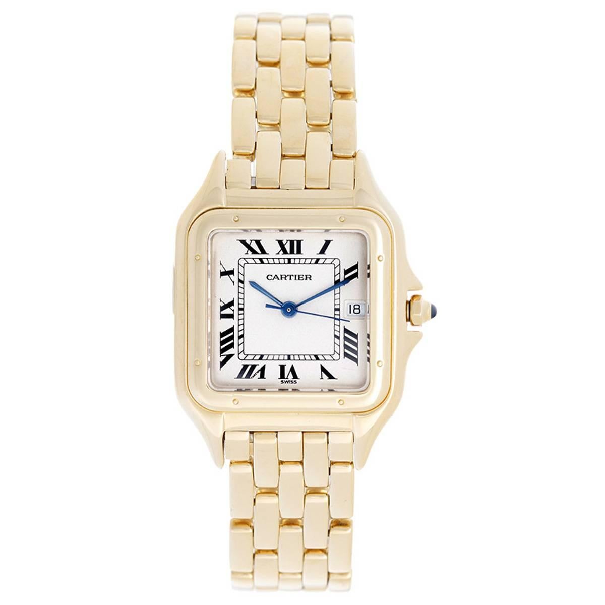 Cartier Yellow Gold Panther Date Quartz Wristwatch  