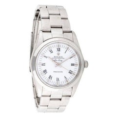 Rolex Stainless Steel White Dial Air-King Automatic Wristwatch Ref 14000