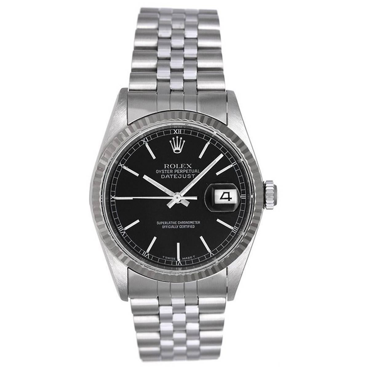 Rolex Stainless Steel Datejust Automatic Wristwatch Ref 16234