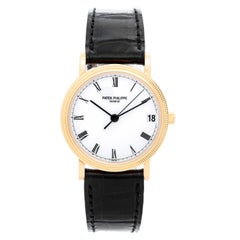Vintage Patek Philippe yellow gold Calatrava White dial Automatic Wristwatch  