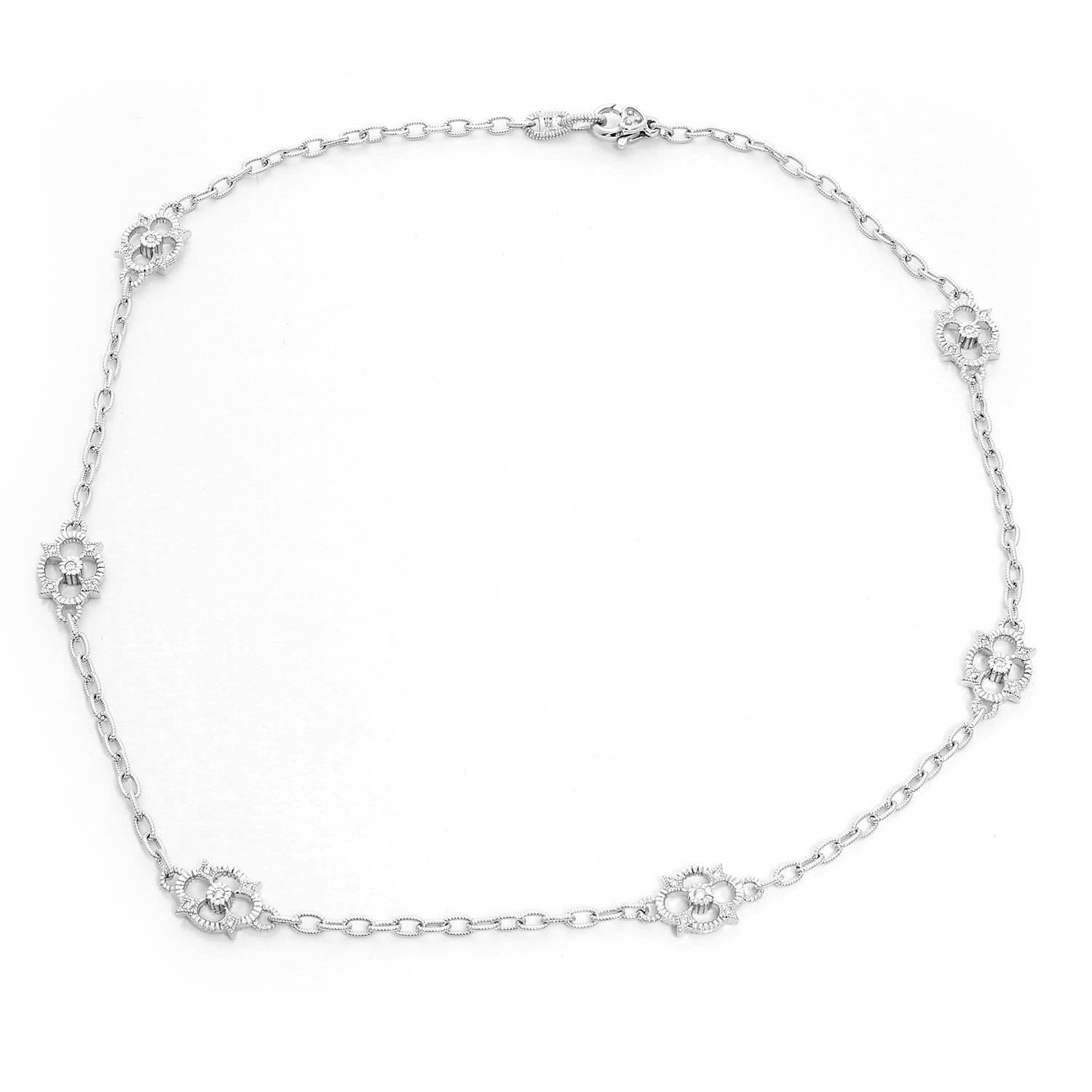 Women's Judith Ripka 18 Karat White Gold Link Necklace