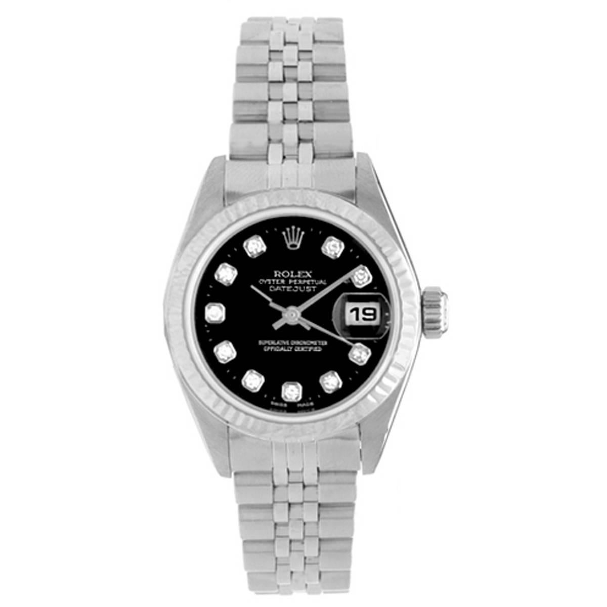 Rolex Ladies White Gold Stainless Steel Datejust automatic Wristwatch Ref 79174