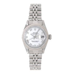 Rolex Ladies White Gold Stainless Steel Datejust White Dial Automatic Wristwatch
