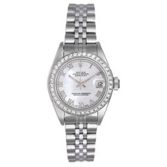 Rolex Ladies White Gold Stainless Steel Datejust Automatic Wristwatch