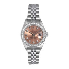 Rolex Ladies Stainless Steel White Gold Diamond Datejust Automatic Wristwatch