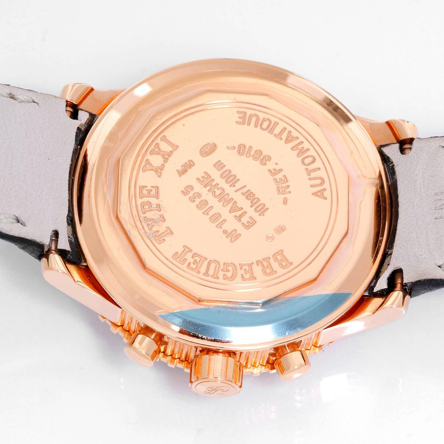 Men's Breguet Rose Gold Transatlantique Type XXI Flyback Automatic Wristwatch