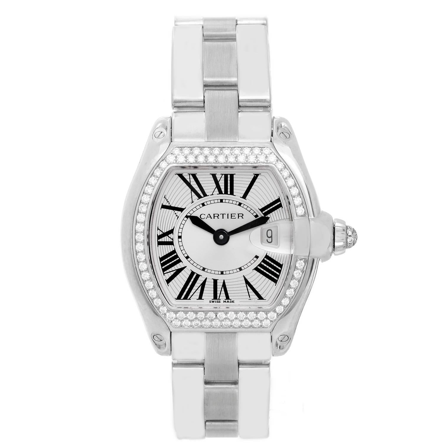 Cartier Ladies White Gold Diamond Roadster Quartz Wristwatch Ref WE5002X2