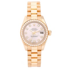 Rolex Ladies Yellow Gold Diamond President Automatic Wristwatch Ref 179138