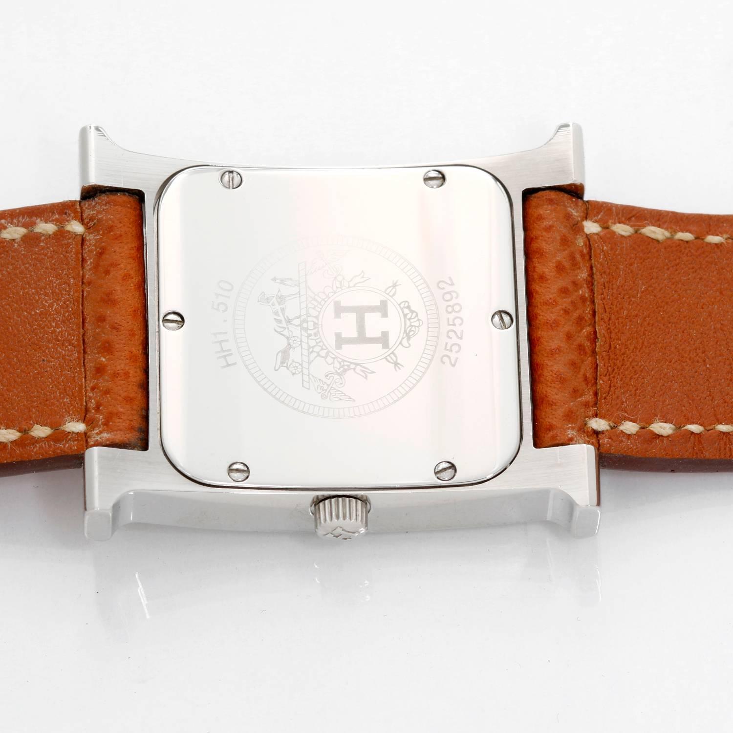 Women's Hermes Ladies Stainless Steel Heure H Quartz Wristwatch