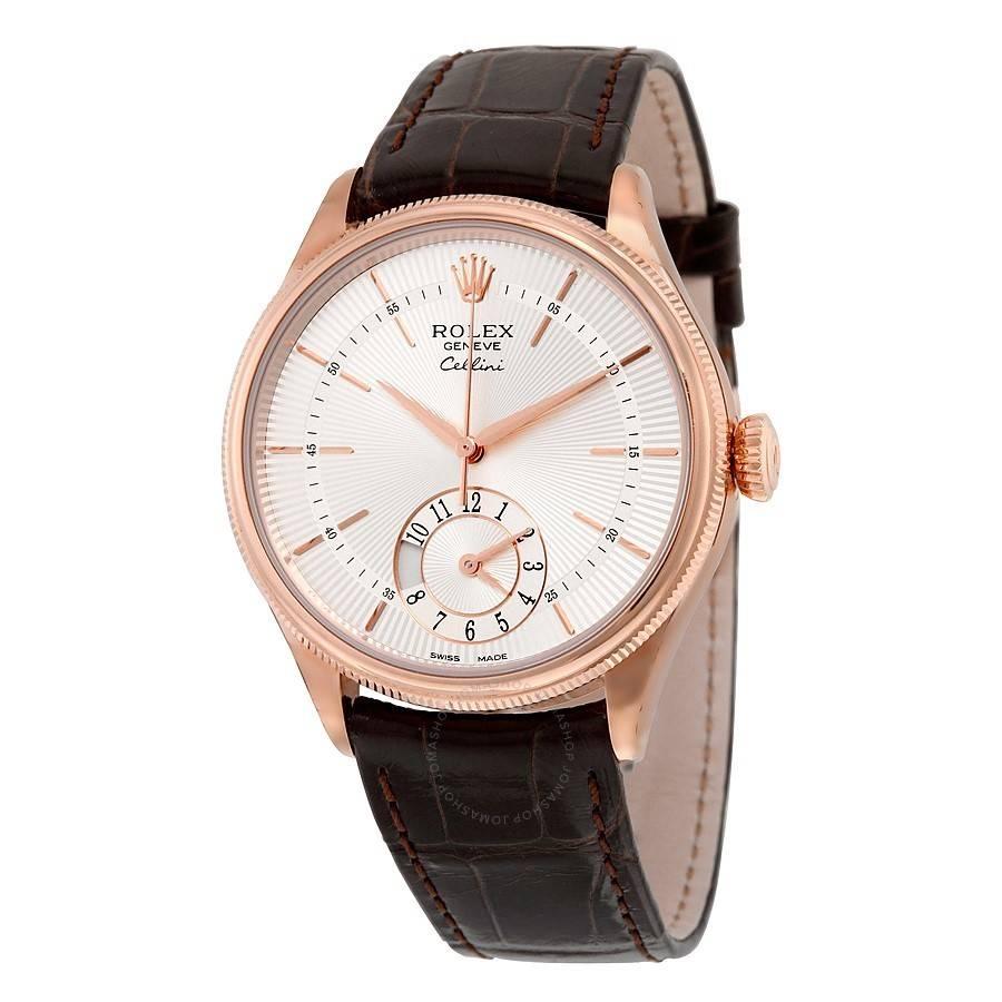 Rolex Rose Gold Cellini Dual Time Mechanical Wristwatch