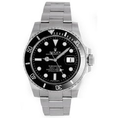 Rolex Stainless Steel Submariner Black Dial Automatic Wristwatch Ref 116610