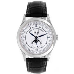 Patek Philippe white gold Annual Calendar with Moon Phase Automatic Wristwatch