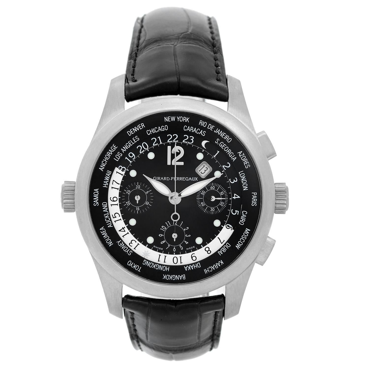 Girard-Perregaux Titanium World Time Automatic Wristwatch Ref 49800