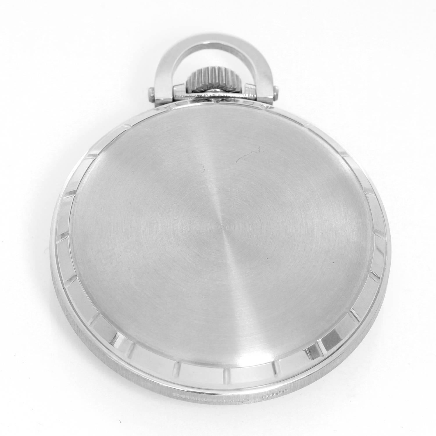 Hamilton Stainless Steel Railway Special Manual Pocket Watch In Excellent Condition In Dallas, TX