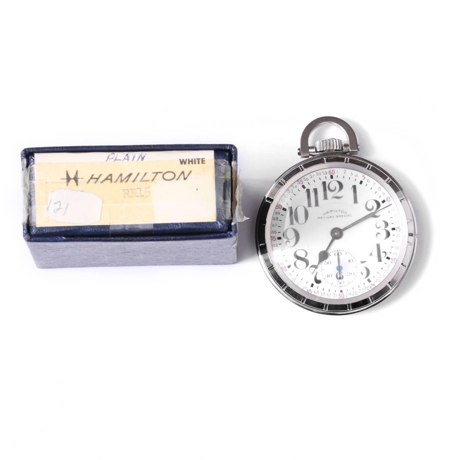 Women's or Men's Hamilton Stainless Steel Railway Special Manual Pocket Watch