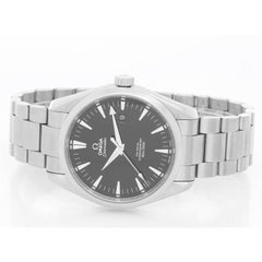 Omega Stainless Steel Seamaster Aqua Terra Black Dial Automatic Wristwatch