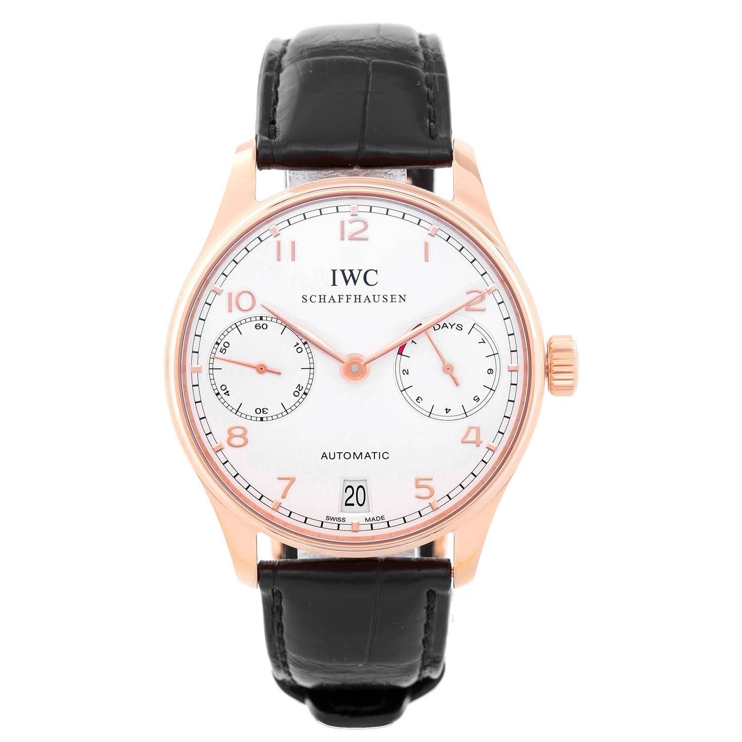 IWC Portuguese Rose Gold 7 Day Power Reserve Automatic Wristwatch 