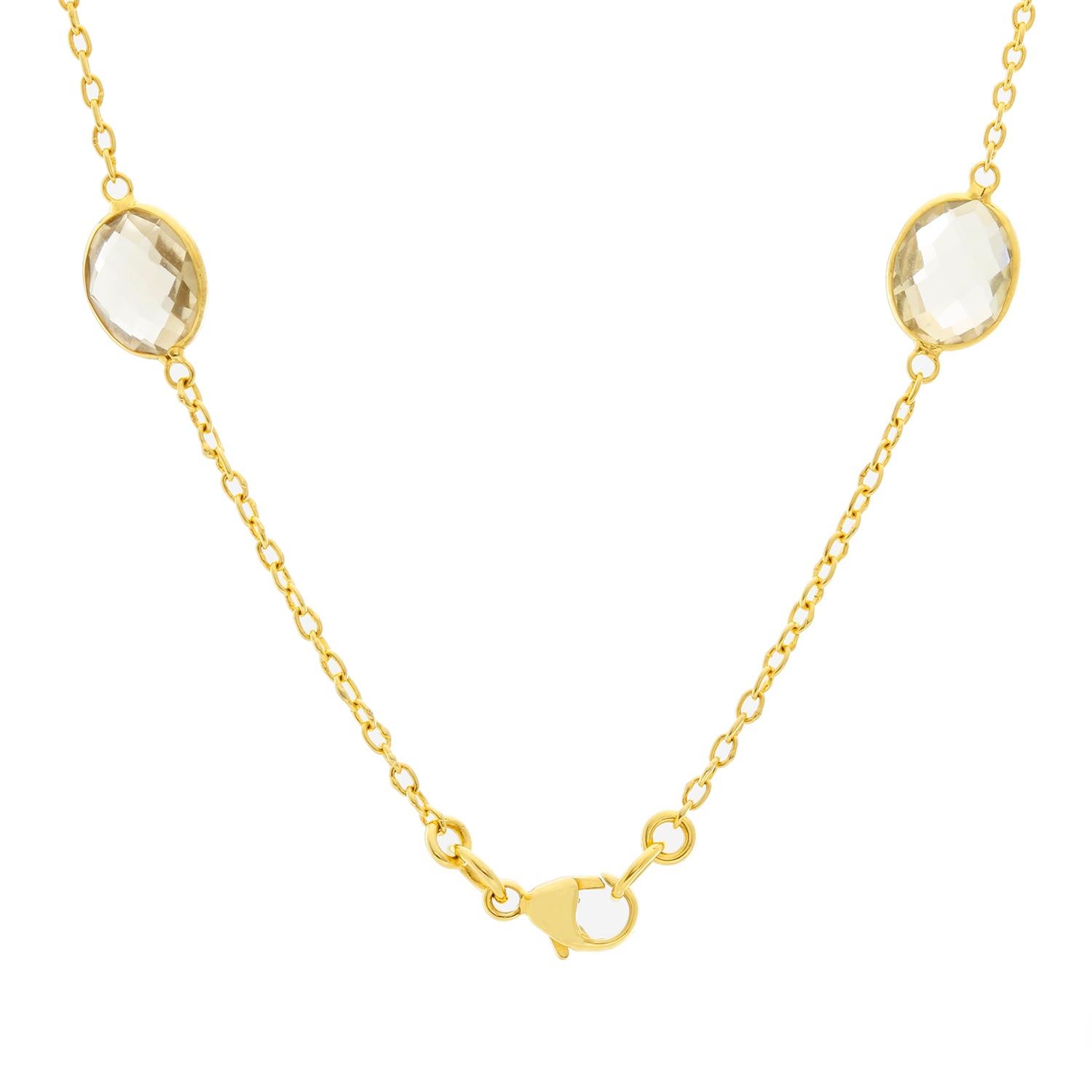 Women's 18 Karat Yellow Gold Amethyst Necklace