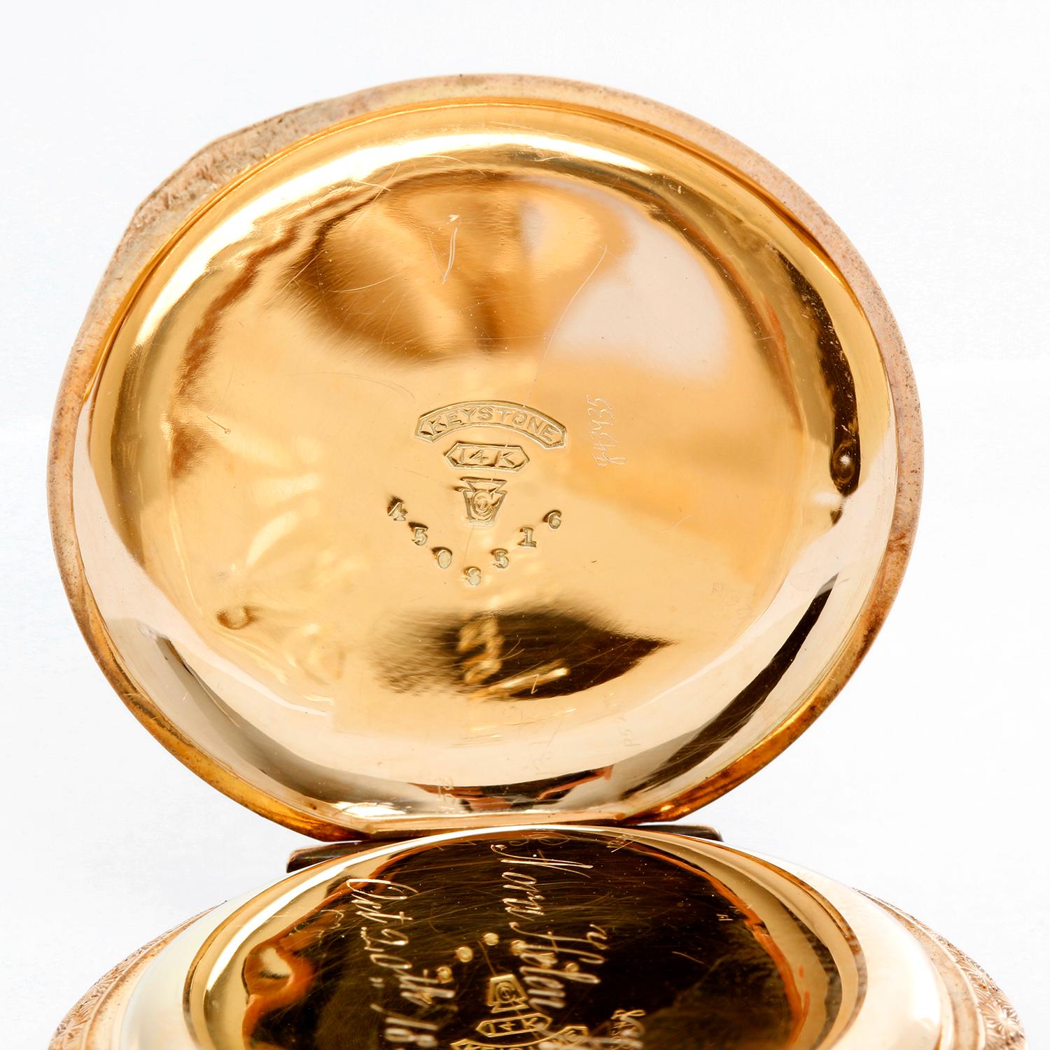 Men's Vintage Elgin Pocket Watch 14 Karat Yellow Gold Pocket Watch