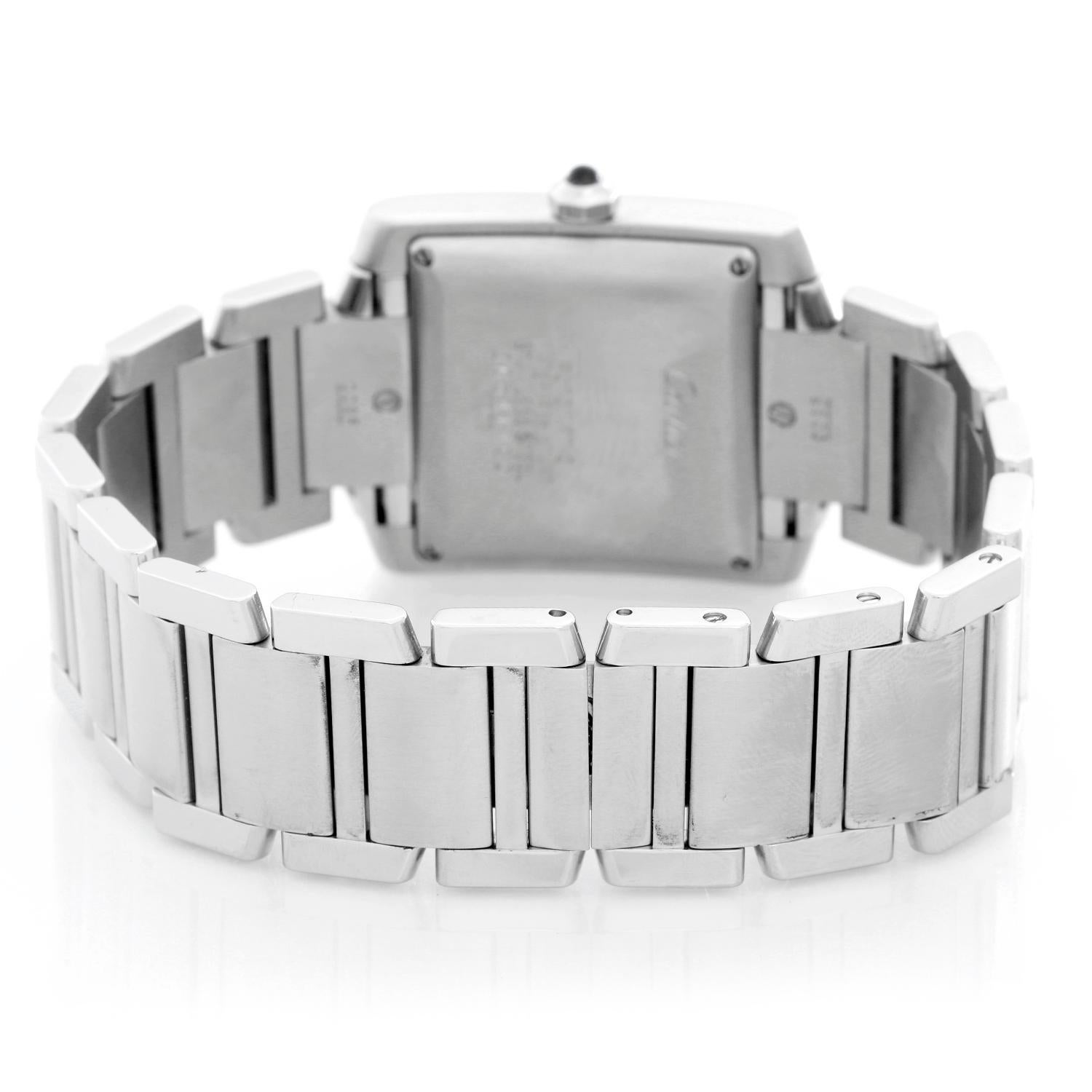 Cartier Tank Francaise Automatic Stainless Steel Watch W51002Q3 In Excellent Condition In Dallas, TX