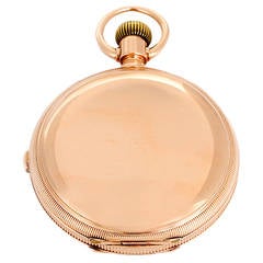 Swiss Made Rose Gold Hunting Case Chronograph Pocket Watch