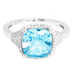 Beautiful Blue Topaz Diamond White Gold Cocktail Ring Beautiful Blue Topaz Diamond White Gold Cocktail Ring
