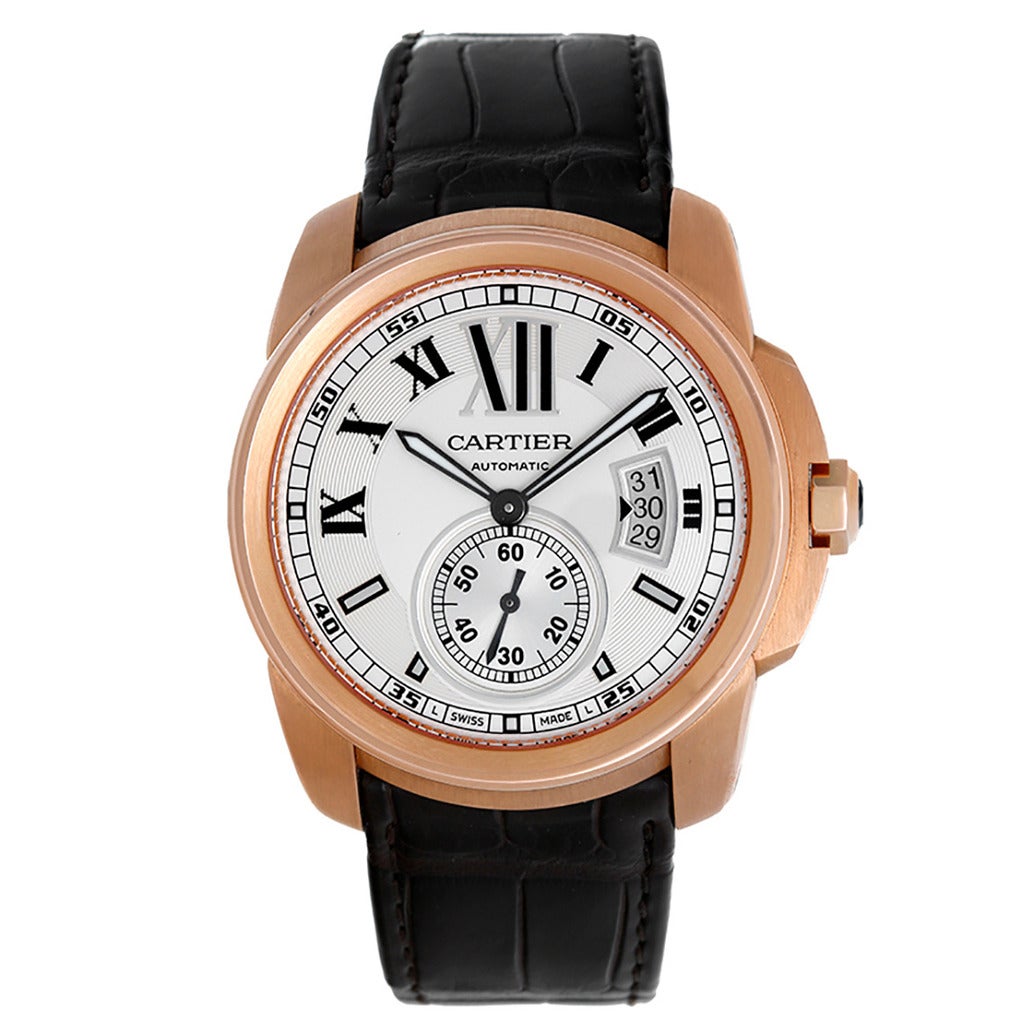 Cartier Calibre de Cartier Rose Gold Automatic Wristwatch Ref W7100009