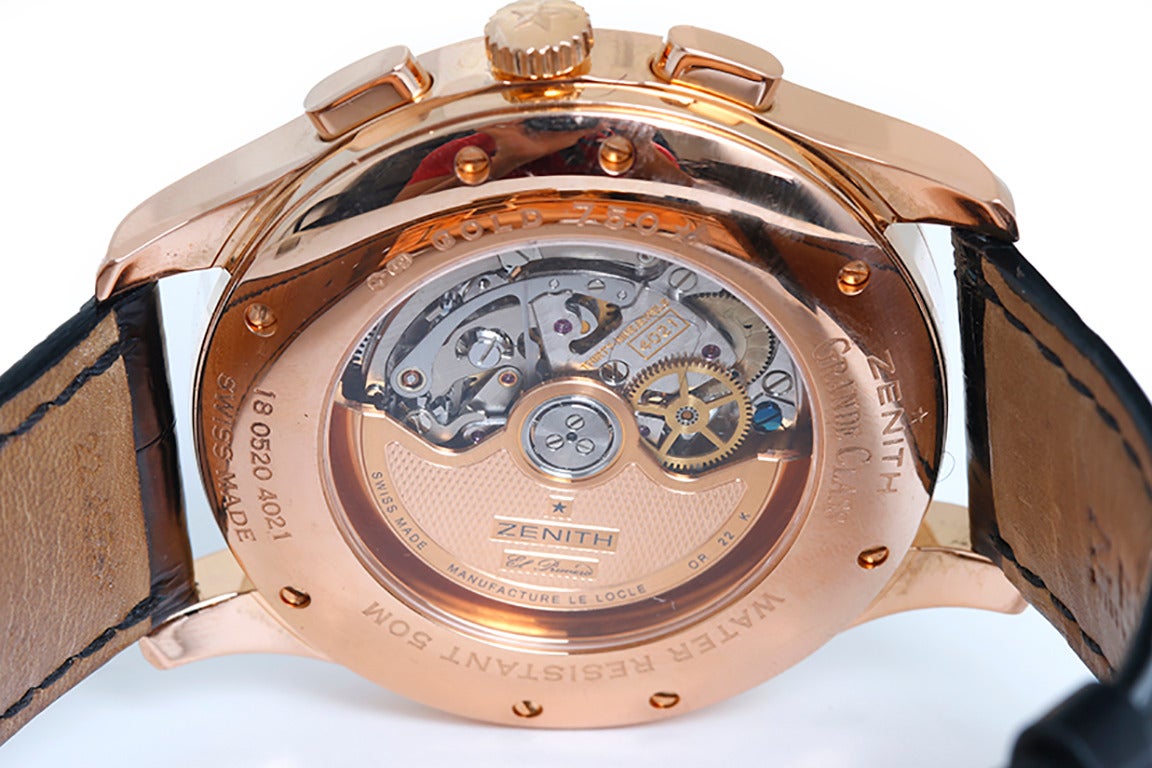 Zenith Rose Gold El Primero Grande Class XXT Chronograph Wristwatch at