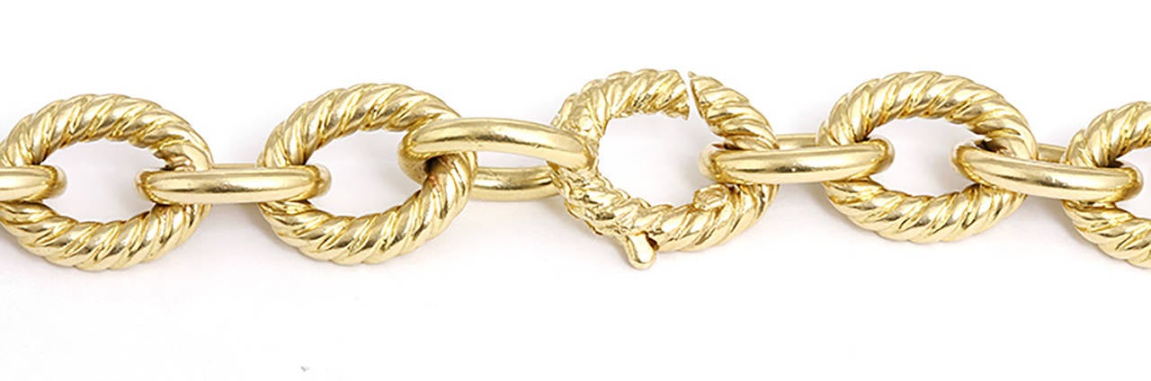 David Yurman Yellow Gold Gold Large Oval Link Necklace