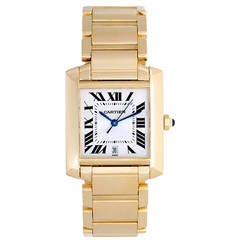 Cartier Yellow Gold Tank Francaise Date Automatic Wristwatch Ref W50001R2