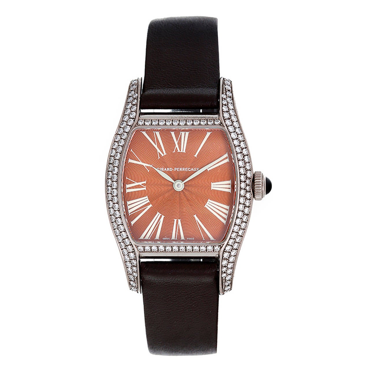 Girard-Perregaux Lady's White Gold Richeville Two Hands Diamond Wristwatch