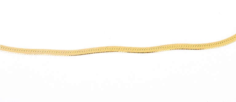 Stunning Yellow Gold Light Snake Chain Necklace In Excellent Condition In Dallas, TX