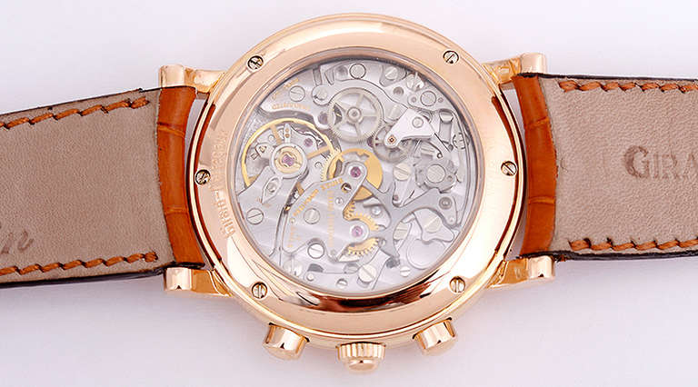 Girard-Perregaux Rose Gold Chronograph Wristwatch In Excellent Condition In Dallas, TX