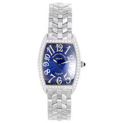 Franck Muller Lady's White Gold and Diamond Curvex Wristwatch with Bracelet