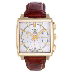 Vintage Tag Heuer Yellow Gold Monaco Chronograph Wristwatch